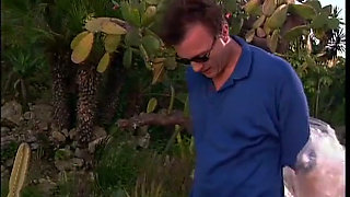 Pussy fucking dildo playing tattooed girl garden fucking