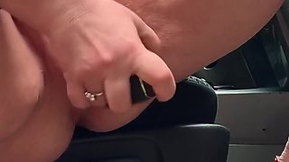 Horny Wife Lena Cox Masturbates and Squirts in the Car