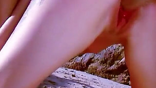 Sexy skinny teen Milky fucked in the ass by stepbrother on the beach with condom