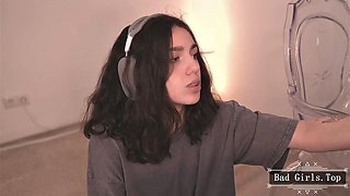 Skinny Tattooed Teen Teases Big Booty in Lingerie