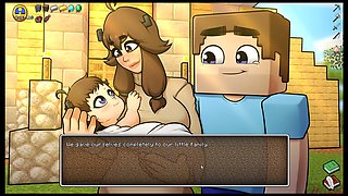 Wedding night fun with a gorgeous bride and some minecraft-style action