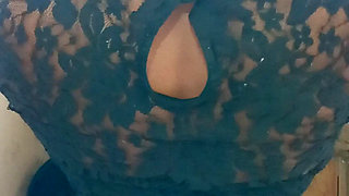 Black Slut Doggystyle and Blowjob White Man in Black Sexy Dress