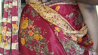 Red color saree cheating Housewife 1