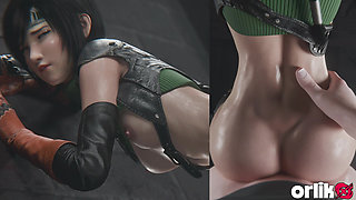 Yuffie Final Fantasy 7 Doggystyle Big Ass Fuck with Creampie - Tight Pussy 3D Hentai Animation