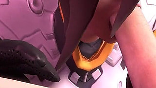 Mercy Sucks Dick on Her Knees in POV Overwatch Parody