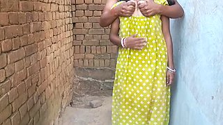 Desi Indian Bhabhi Gets Hard Fuck From Husband - Blowjob, Outdoor, Cum in Mouth