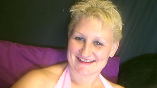 Short Haired Housewife Toys Herself While Squeezing Milk Out of Her Nipples