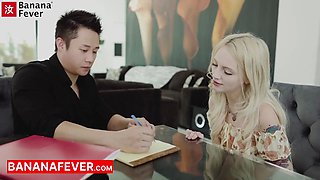 Buff Beijing TA Ruins His Hot Blonde College Student AMWF