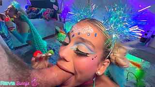 Lilith Grace Rides Brian Omally's Cock with Glow Sticks Packed Inside