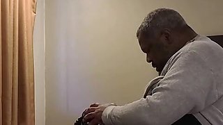 A uber-sexy gorilla catching a white ladybug