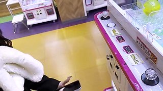 Small titted asian beauty giving blowjob