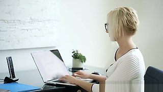 Hot Secretary Kate England Gets Anal from Client
