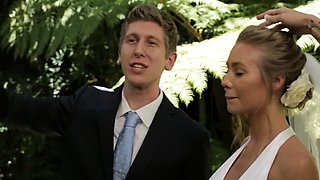 Sexy blonde bride Nicole Aniston fucking