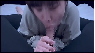 Short-cut College Student With Dark Hair Gets Oral Ejaculation In A Thick Blowjob And A Lot Of Sperm