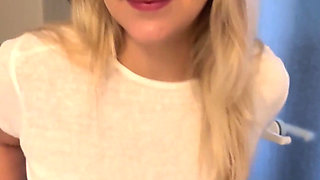 Going to Frankfurt Now Without a Bra and with a Sheer Top