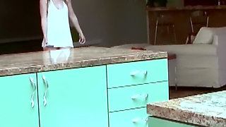 Kitchen Counter Is Close Enough - Brunettes Undress Each Other Right There