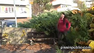 Desperate girls find a hideaway in a busy city to squat down