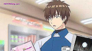 Cheating anime roommate rides hard before BF comes home