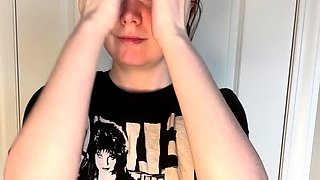 Redhead Nerdy Teen With hairy pussy Masturbating
