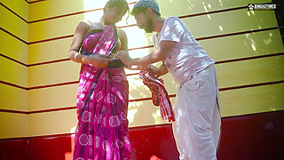 Desi Indian Milk Man Fucks Bhabhiji with Bucket of Milk ( Hindi Audio )