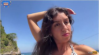 Walking With Hot Cum On My Face On A Public Beach Full Of People - Cumwalk - Katty West