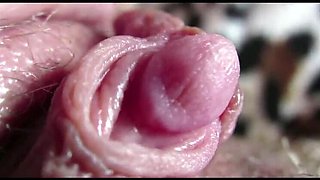 Mrs Cool Pussy shows off her big clit in a closeup