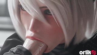 White haired babe  loves a good dick