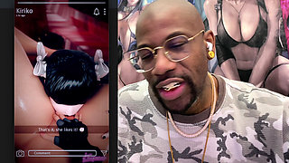 Tight Bald Pussy Kiriko Playing with Her Wet Snatch While D.va Watches