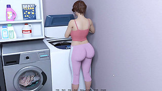 Busty Stepmom Loves My Cock Grinding Her Ass While She Doing Laundry