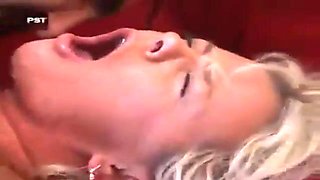 Handsome Platinum-blonde Bree Pulverized and Throttled by Stranger