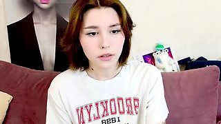 Amateur cougar MILF with small boobs is jerking cock