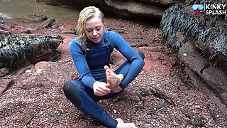 Salty Wetsuit Toe Sucking Slut