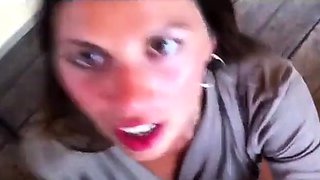 Big-Titted Amateur MILF Flashing in Public