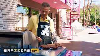 Brazzers - hottie dark haired Jayla Page can't fight back her friend's husband Scott Nails' big penis