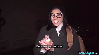 Don't Let My Mother Hear! Nerdy Brunette Emily Pink in Outdoor POV Pickup for Public Agent