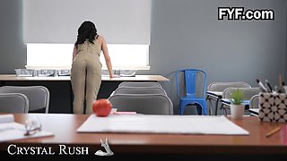Crystal Rush's huge tits get a hard pounding from a lucky student