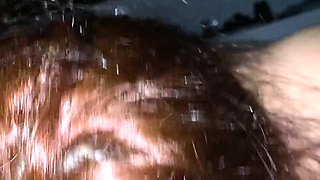 Erotic amateur girl giving blowjob and titjob in POV