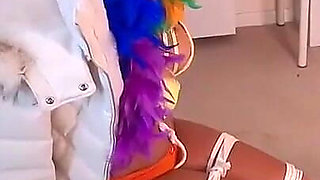 Latina Bound Tight and Gagged with Different Gags! While Wearing Feather Boa and Different Fur Parkas (smaller Size)