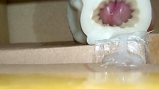 Cum inside homemade silicone pussy 6