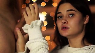 New Year's Eve Party with a Big-Titted Brunette Teen