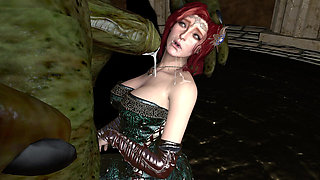 Triss Merigold Fucked and Bred by Giant Green Orc