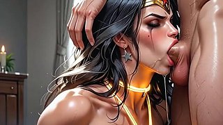 Big-Ass Wonder Woman Struggles SecretKum2s Thick Futanari Cock Deep in Tight Ass