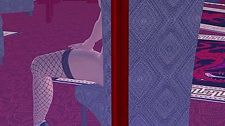 Animated 3D Cartoon Porn - Beautiful Girl Masturbating with Bottle on Chair Multiple Orgasms