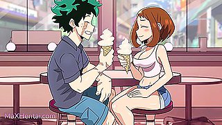 Uraraka x Deku: Accidental Pussy Creampie on the First Date (Anime Hentai)