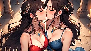 Kissing Orgasm of Mature Women, AI Generated Cartoon content, Uncensored video of 18 Year old Anime Girl