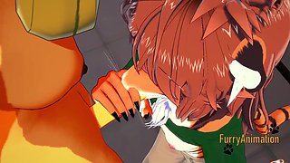 Fur covered Hermaphroditism Anime porn THREE DIMENSIONAL - Mutt Hermaphroditism and Tiger Lady bj and romped with internal cumshot - Anime Manga Chinese Yiff Animation Pornography
