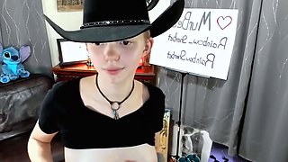 Sweet Cowgirl dancing naked and fingering pussy live on cam