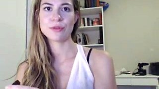 Blonde with big boobs fucked from behind before tit wanking