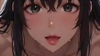 Cute Anime Girls Posing on Bed in Front of You, Ai Animation