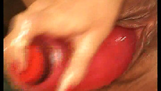 Slim Vixen Toys Her Trimmed Cunt on the Bed